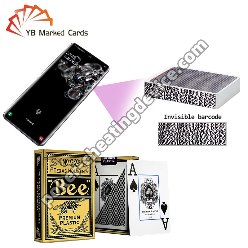 Bee Entertainment Spesial Bermerek Barcode Deck Plastik Texas Hold'Em Kartu Besar lebar