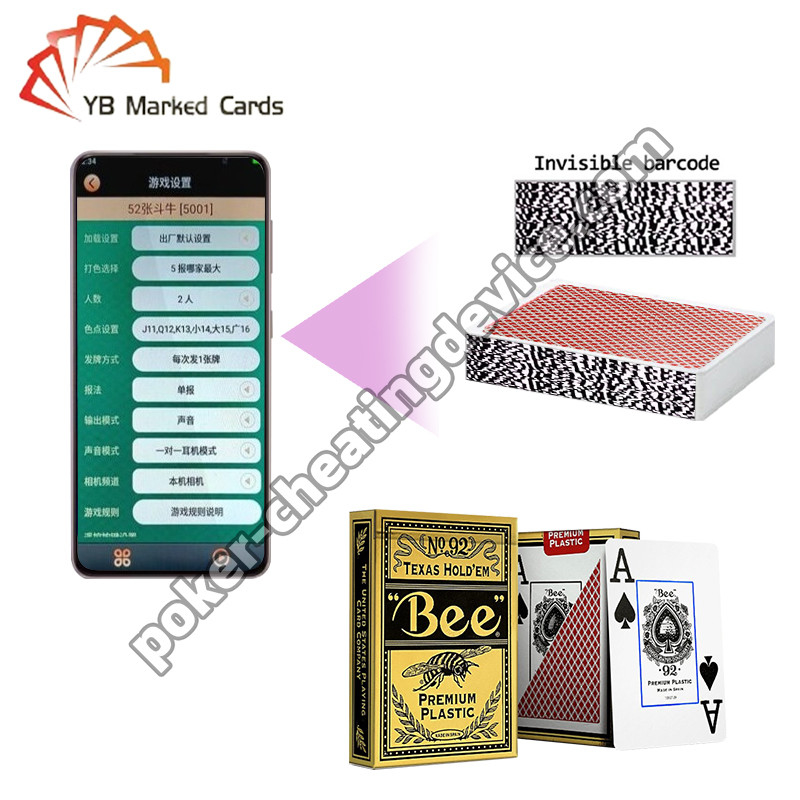 Bee Entertainment Barcode Khusus Papan Kartu Bermerek Plastik Texas Hold'em Wide Card