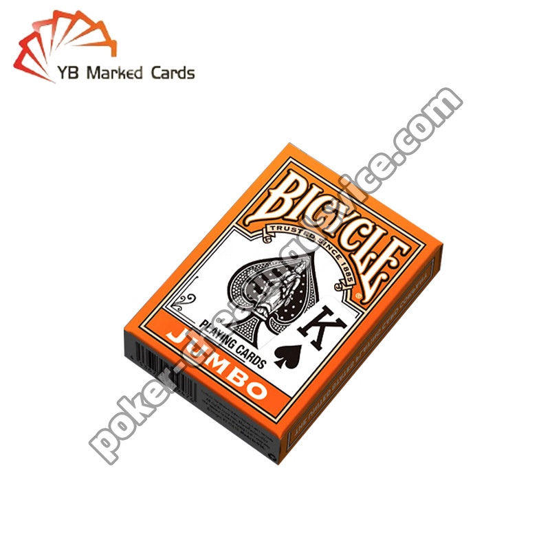 BISIKLET ditandai Barcode Kartu Klasik Warna Texas Hold'em Warna Kartu Oranye
