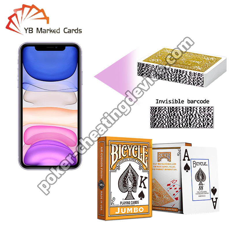 BISIKLET ditandai Barcode Kartu Klasik Warna Texas Hold'em Warna Kartu Oranye