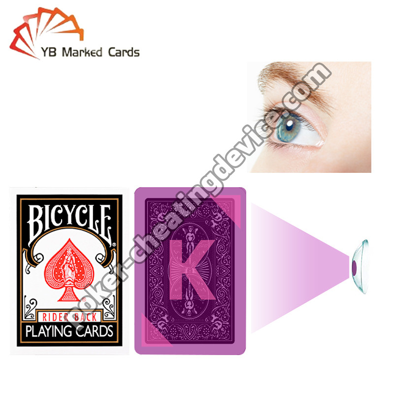 Bersepeda ditandai Kartu Wide Klasik Hitam Untuk Poker Infrared Lensa kontak