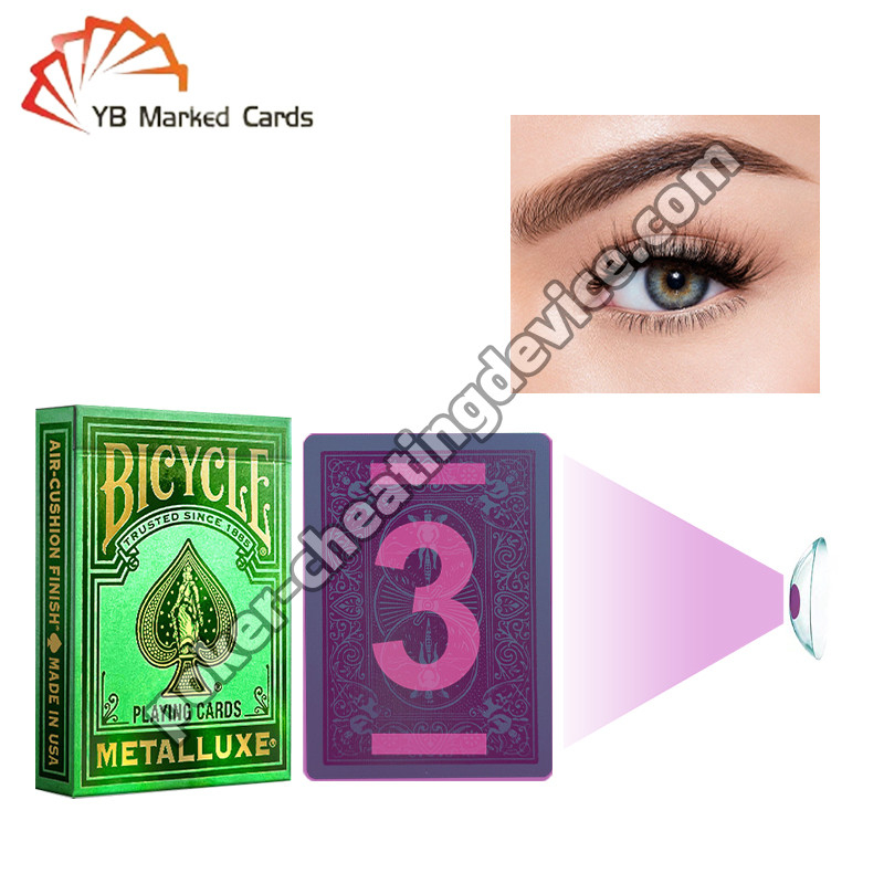 Sepeda ditandai poker dek mewah emas Stamping peri hijau untuk poker lensa kontak