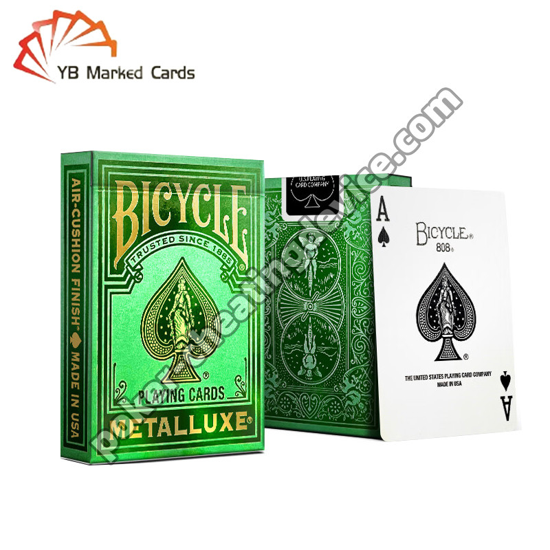 Sepeda ditandai poker dek mewah emas Stamping peri hijau untuk poker lensa kontak