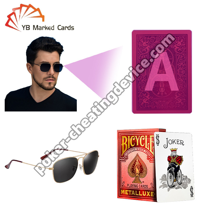Sepeda Bermerek Kartu Poker Emas Mewah Stamping Lava Merah Untuk Poker Curang Kacamata