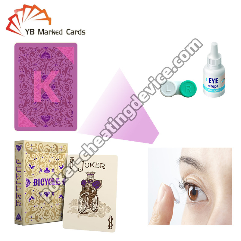 Sepeda Invisible Ink Poker Untuk Lensa Kontak Sinar UV Keuntungan Diskrit