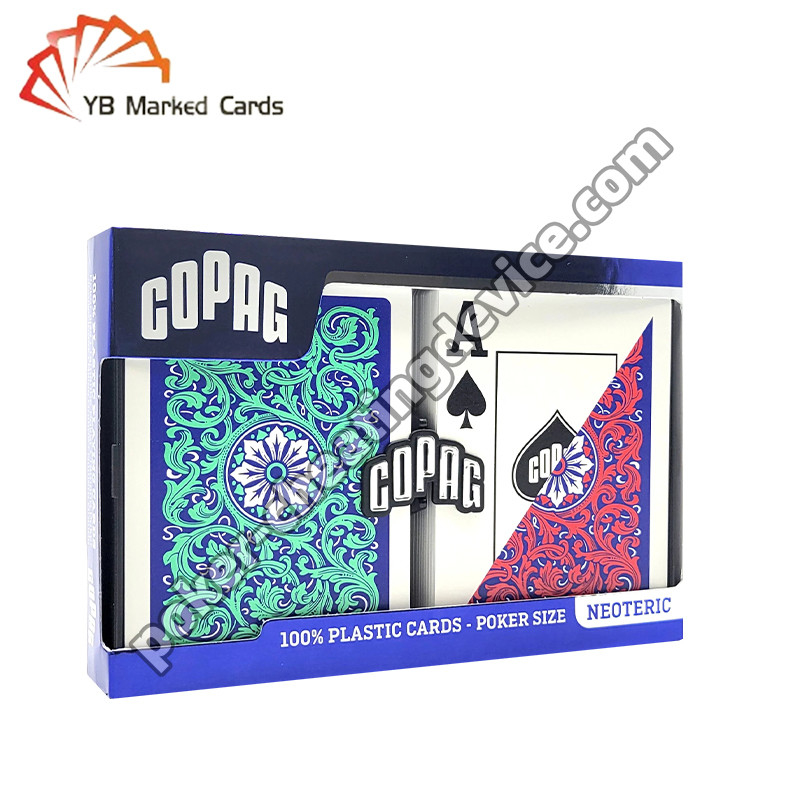Copag Tanda Poker Dek Hijau / Merah Double Deck Set Untuk Lensa Kontak Pembaca
