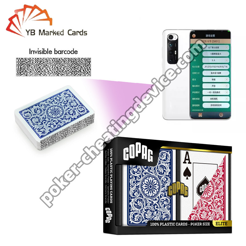 Copag 1546 100% Plastik Poker Barcode ditandai Deck Biru / Set Deck Merah