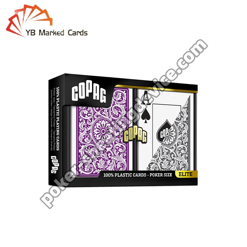 Copag 1546 100% Plastik Kasino Barcode ditandai Kartu Ungu / Grey Deck Set