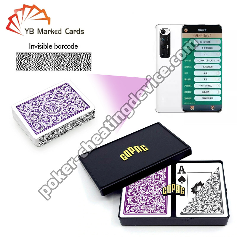 Copag 1546 100% Plastik Kasino Barcode ditandai Kartu Ungu / Grey Deck Set