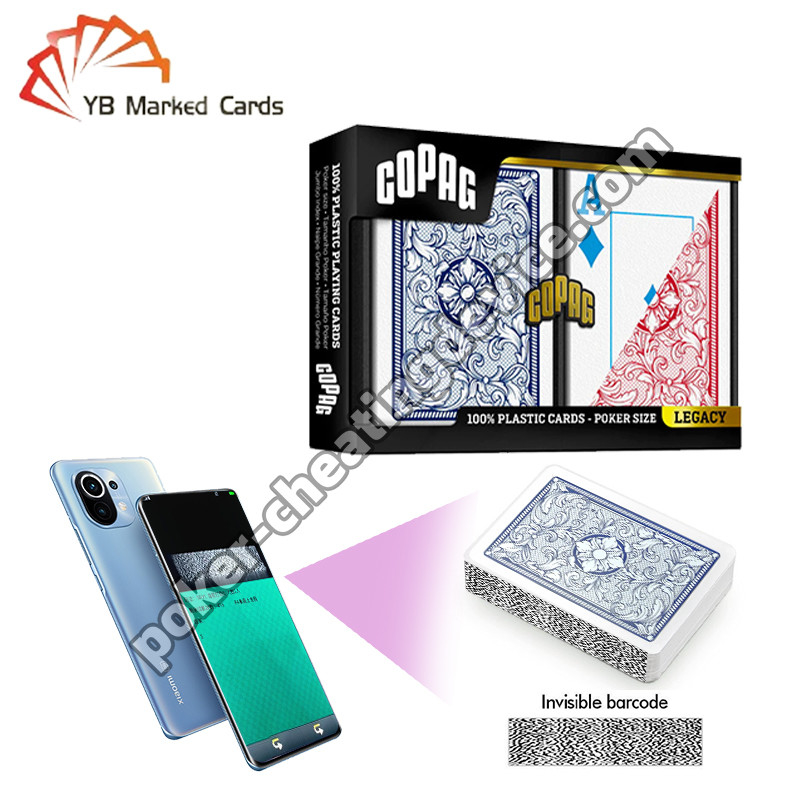 Copag Legacy 4 Warna 100% Plastik Barcode Cheat Deck Biru / Merah Double Deck