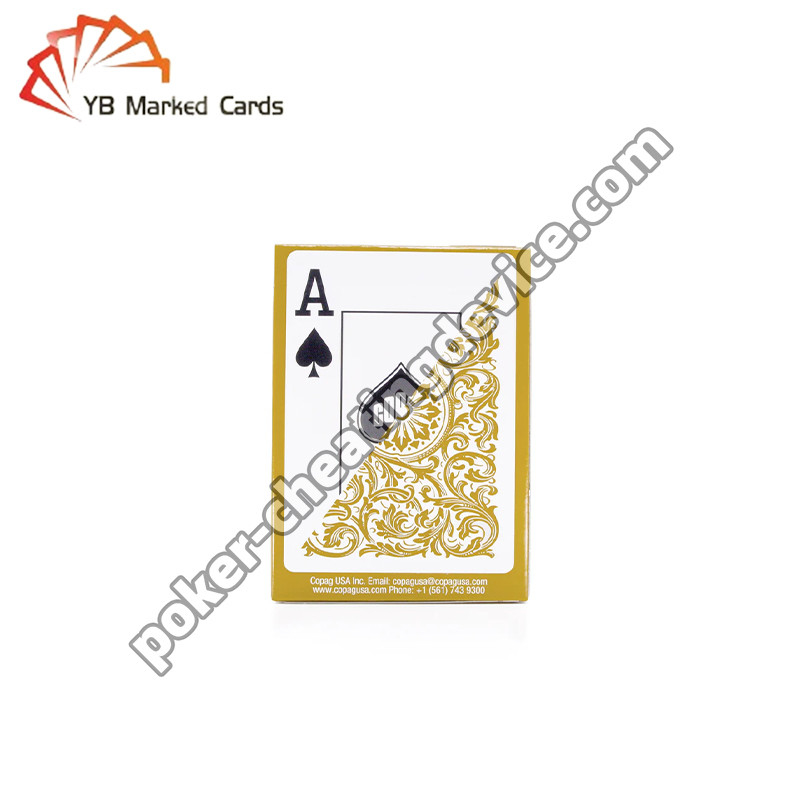 Copag Elite 100% Plastik Stealth Barcode Tanda Poker Deck Emas Single Deck