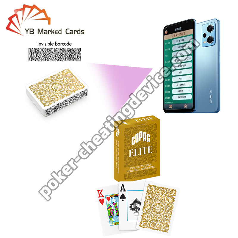 Copag Elite 100% Plastik Stealth Barcode Tanda Poker Deck Emas Single Deck