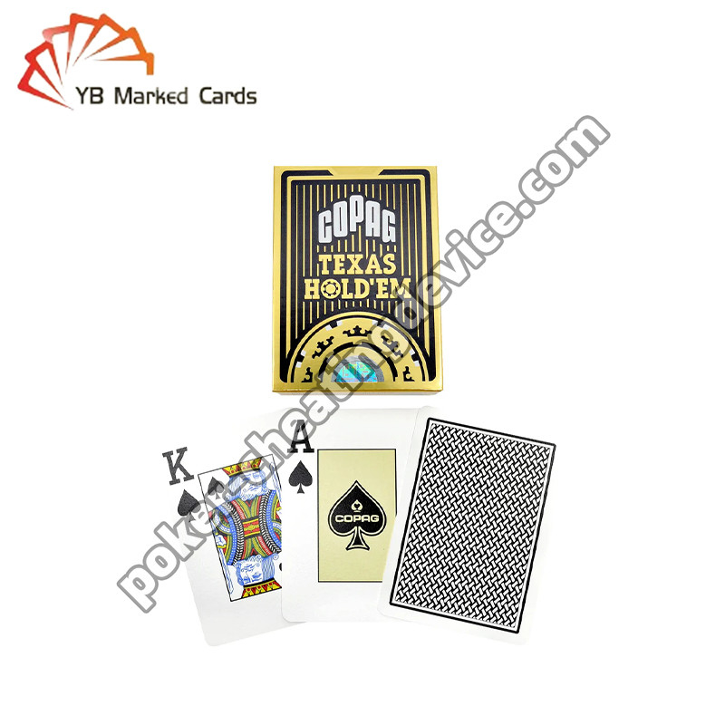 Copag Texas Hold'em 100% Plastik Poker Analyzer Kartu yang ditandai Deck tunggal Hitam