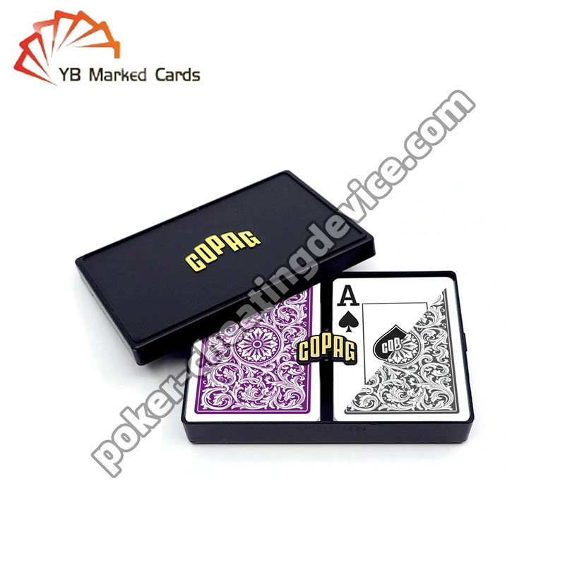 Copag 1546 100% Plastik Kasino Infrared ditandai Kartu Ungu / Grey Deck Set
