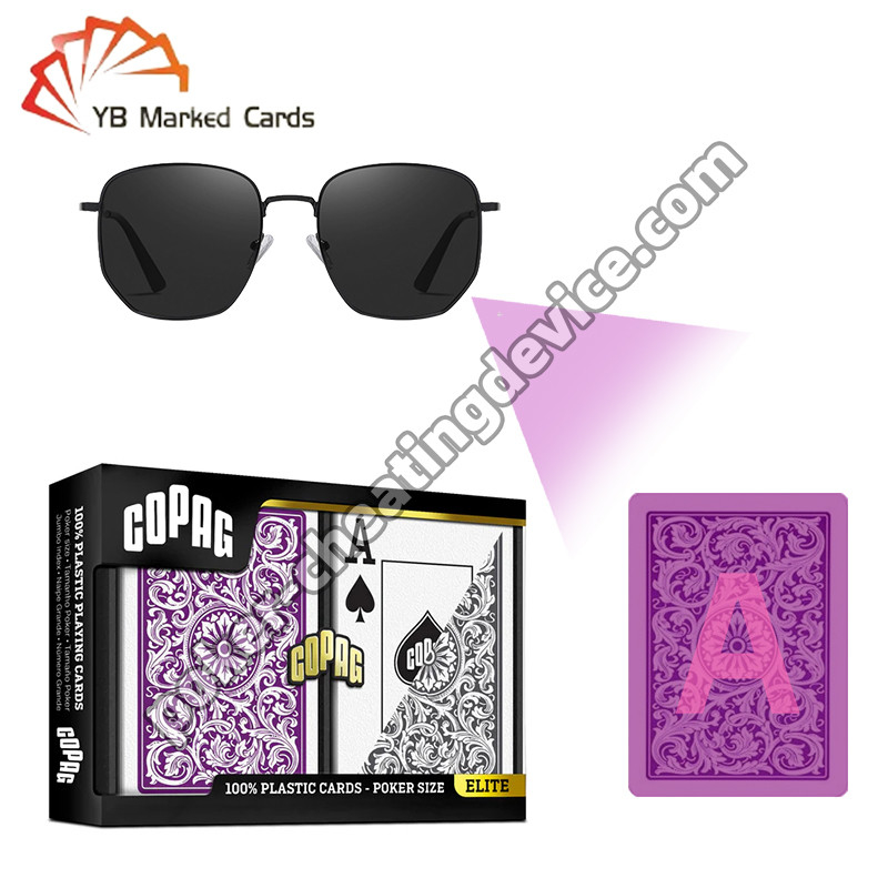 Copag 1546 100% Plastik Kasino Infrared ditandai Kartu Ungu / Grey Deck Set