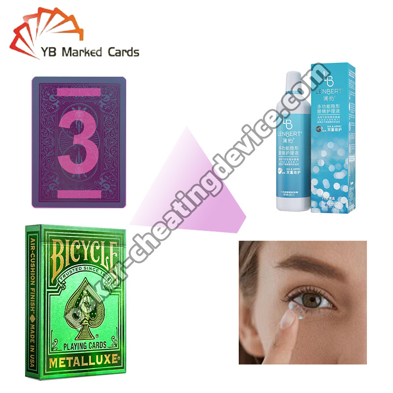 Invisible Ink Infrared Contact Lenses Untuk Poker Cheat Dilambangkan Deck