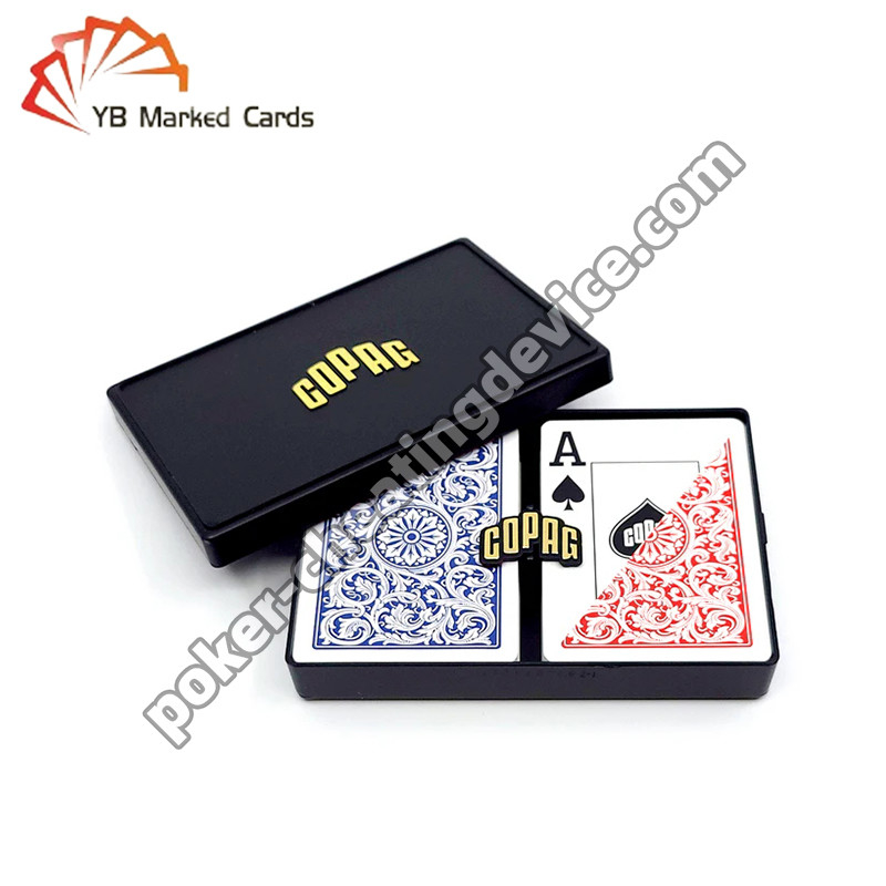 Copag 1546 100% Plastik Barcode ditandai Kartu Jumbo Indeks Biru / Merah Double Deck Set
