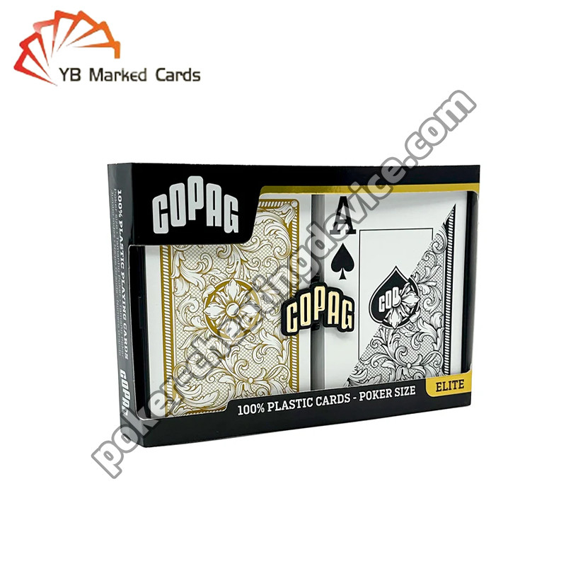 Copag Legacy Barcode Tanda Kartu Poker Jumbo Index Set Deck Ganda Hitam / Emas