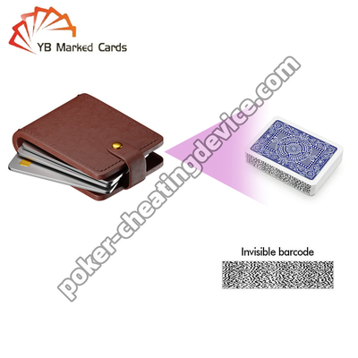 Kamera Dompet Kulit Hitam 40cm Memindai Kartu Poker Barcode Bertanda