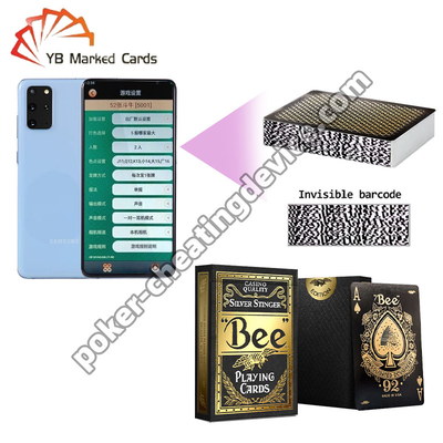 Bee Barcode Bermain Kartu Black Gold Stamping Untuk Poker Card Analyzer
