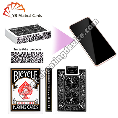 Sepeda Sepeda Bermain Kartu Barcode Invisible Deck Klasik Hitam