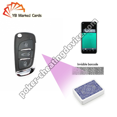 Kunci mobil Kamera pemindaian poker tersembunyi untuk pengukur poker dan dek barcode yang ditandai