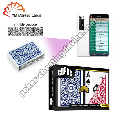 Copag 1546 100% Plastik Poker Barcode ditandai Deck Biru / Set Deck Merah