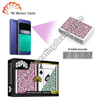 Copag 1546 100% Plastik Stealth Barcode Ditandai Poker Deck Burgundy / Hijau