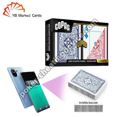 Copag Legacy 4 Warna 100% Plastik Barcode Cheat Deck Biru / Merah Double Deck