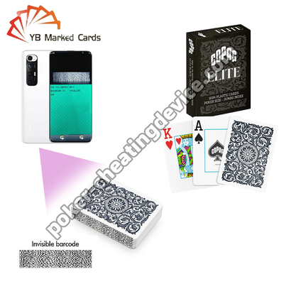 Copag Elite 100% Kartu Poker Plastik Dengan Barcode Tersembunyi Deck Hitam Tunggal