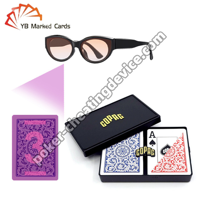 Copag 1546 100% Plastik Profesional Infrared Cheat Card Set Deck Biru / Merah