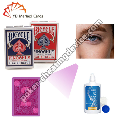 Sepeda Pinochle Invisible Ink Poker Card Untuk Lensa Kontak Terang