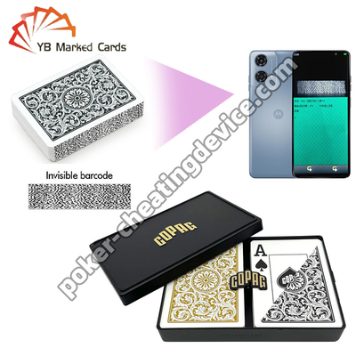 Copag 1546 100% Plastik Barcode Poker Jumbo Index Hitam / Emas Set Dua Dek