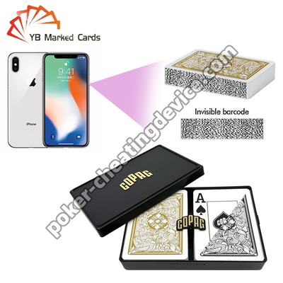 Copag Legacy Barcode Tanda Kartu Poker Jumbo Index Set Deck Ganda Hitam / Emas