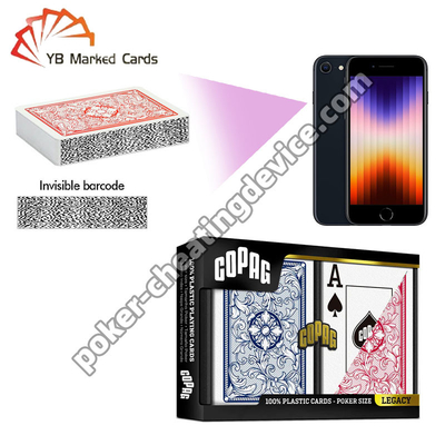 Kartu Barcode Copag Legacy Plastik Bertanda Jumbo Index Merah / Biru Set Ganda