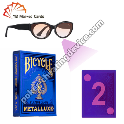 Kartu Remi Bertanda Tinta Tak Kasat Mata Bicycle Metalluxe Biru 2023