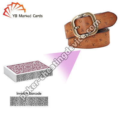 Sabuk Kulit Kamera Pemindai Poker Tersembunyi untuk Kartu Bertanda Kode Batang